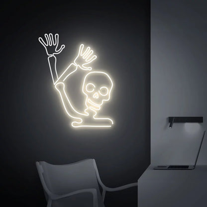 Waving Skeleton Led Neon Sign