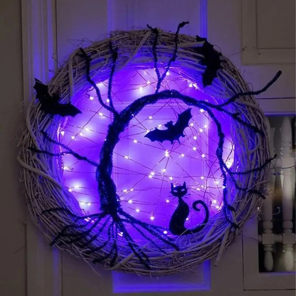 LED Halloween Colored Wreath