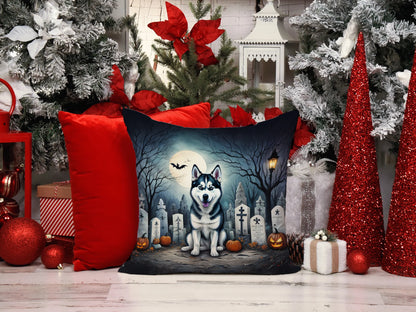 Siberian Husky Spooky Halloween Throw Pillow