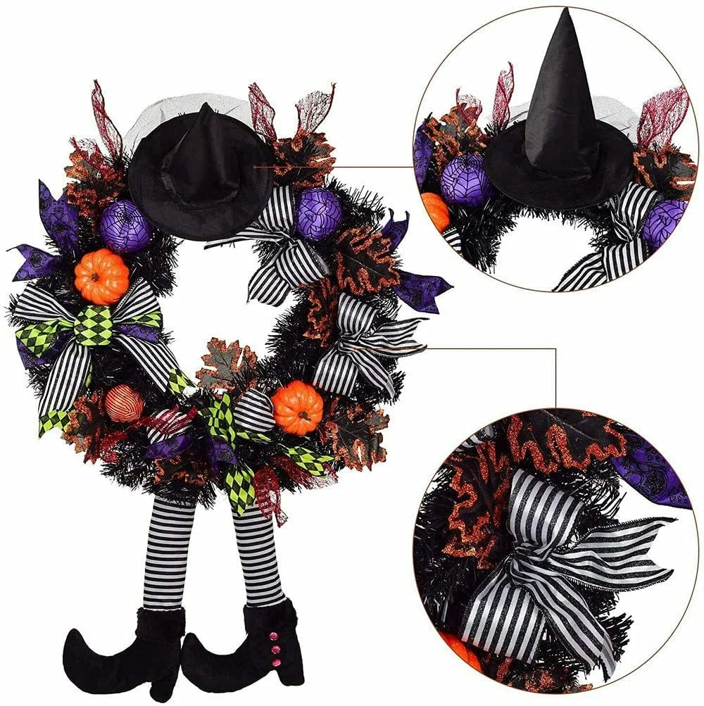 Halloween Wreath with Hat Legs