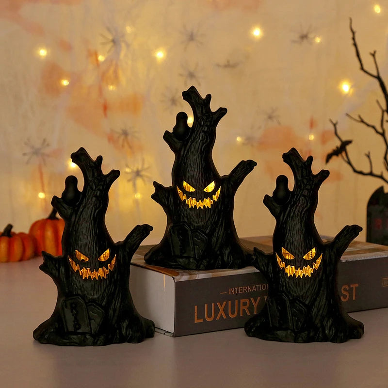 Halloween Led Glow Ghost Tree Light up Pumpkin Home Decoration 