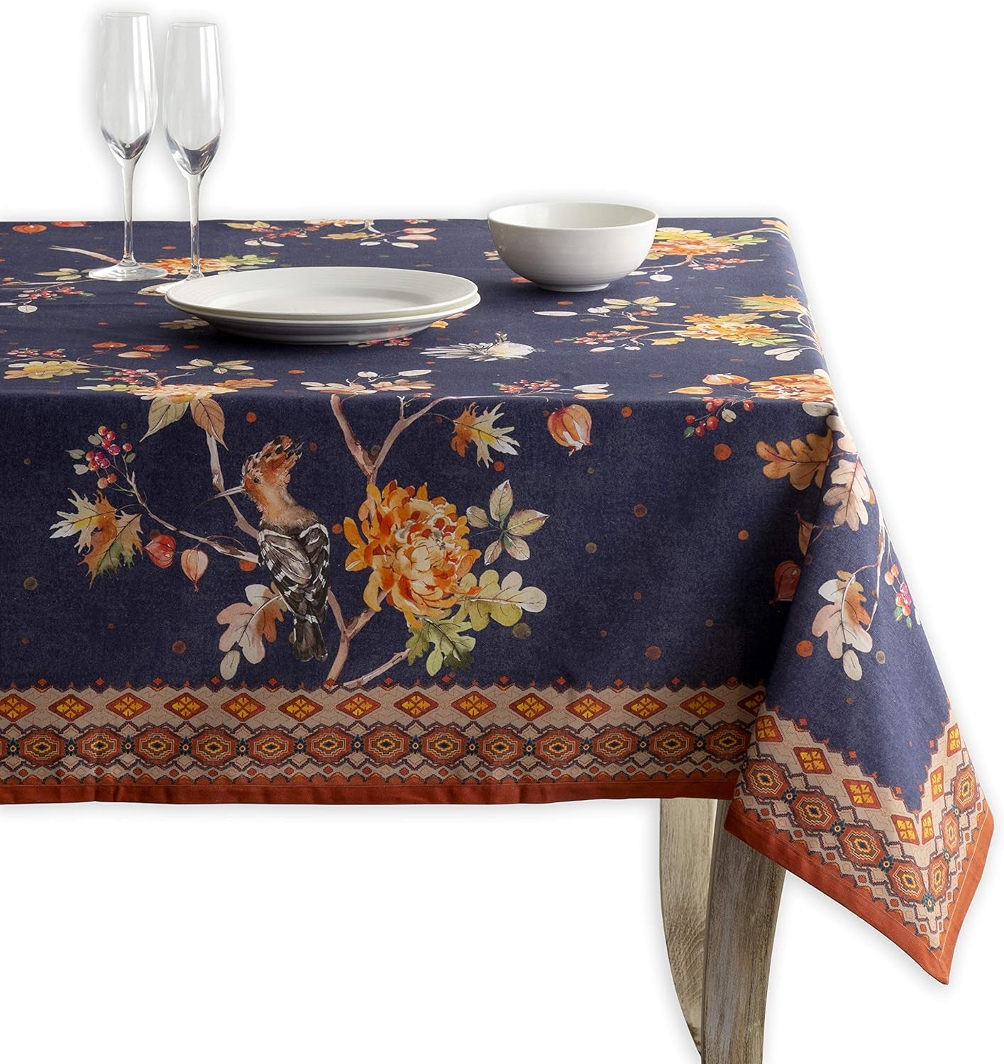 100% Cotton Cover - 60"X60" Square Fall Decorative Dinning Tablecloths