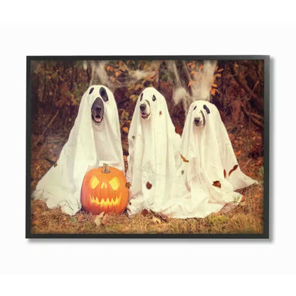 Ghost Dogs with Pumpkin Picture