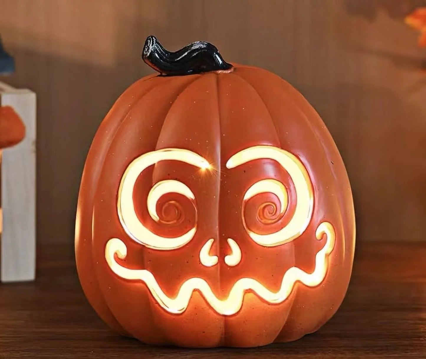 Halloween Pumpkin Light up Jack O Lantern Pumpkin Figurine 