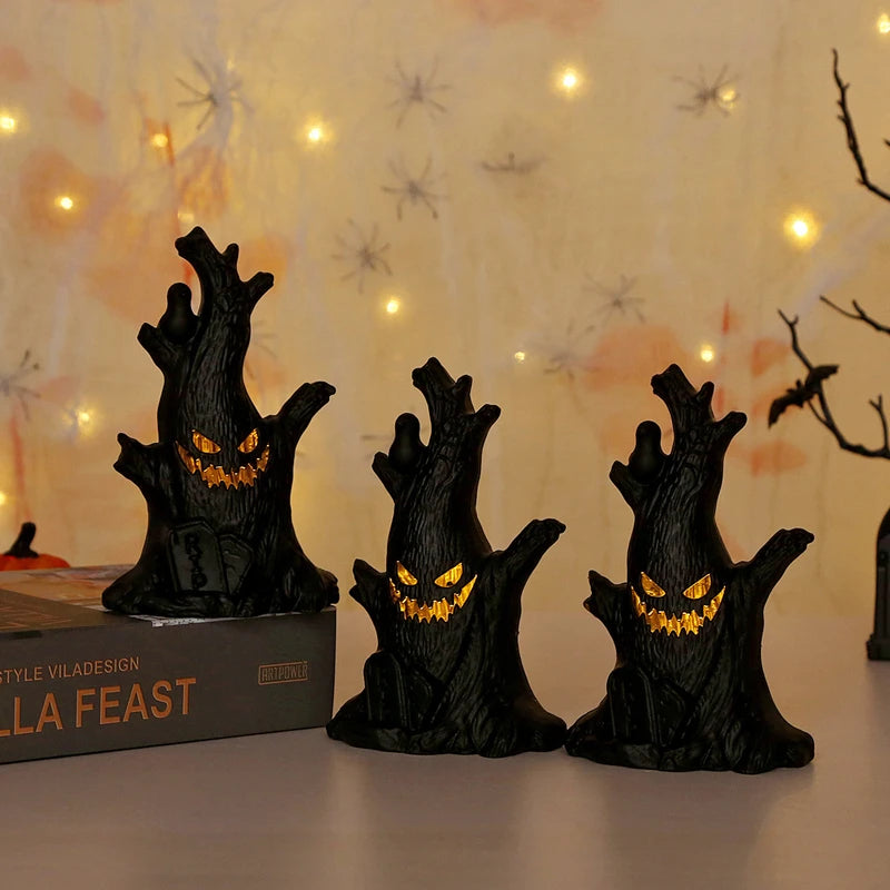 Halloween Led Glow Ghost Tree Light up Pumpkin Home Decoration 