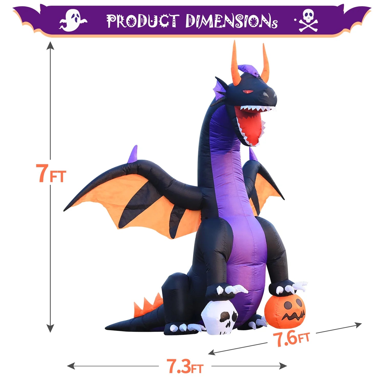 Inflatable Halloween Colored Dragon