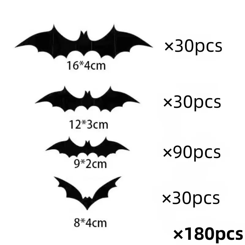 Halloween 3D Bats Light Wall Decor,Realistic PVC 3D Bats Sticker Lights 