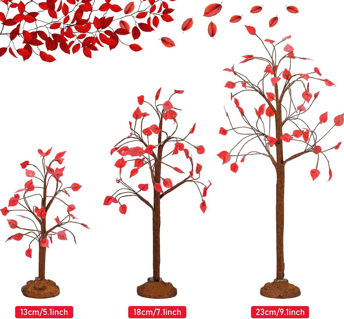 6Pcs Artificial Mini Fall Maple Trees Autumn 