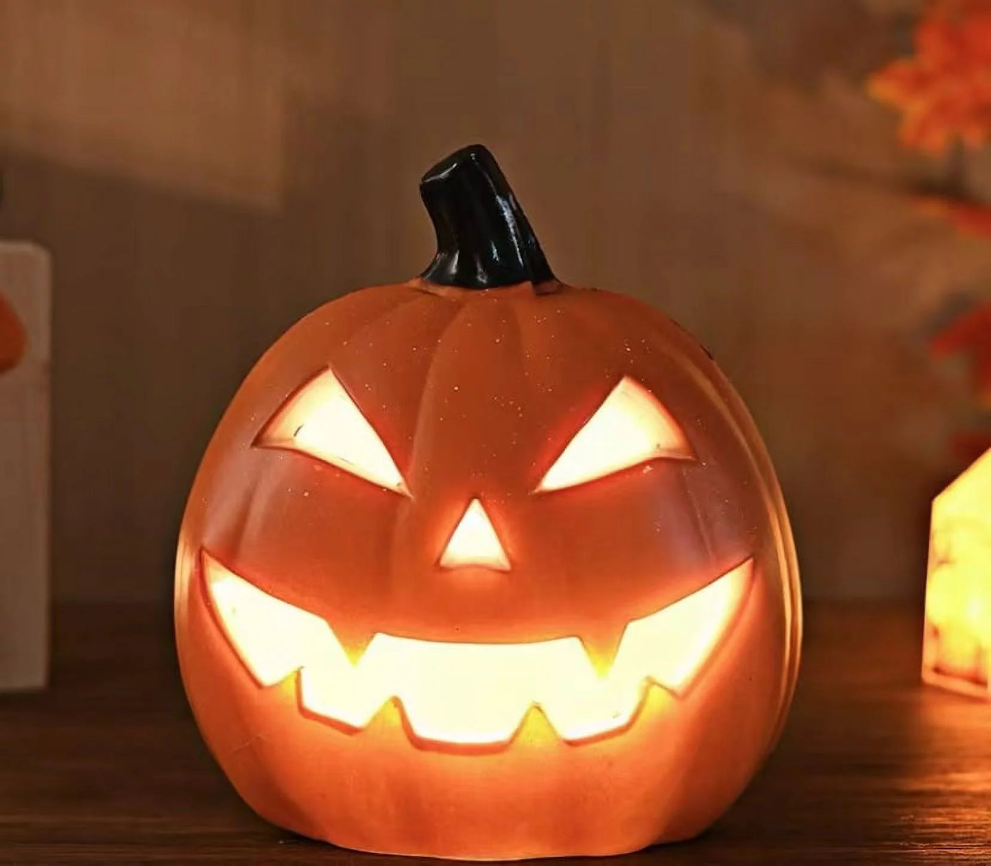 Halloween Pumpkin Light up Jack O Lantern Pumpkin Figurine 