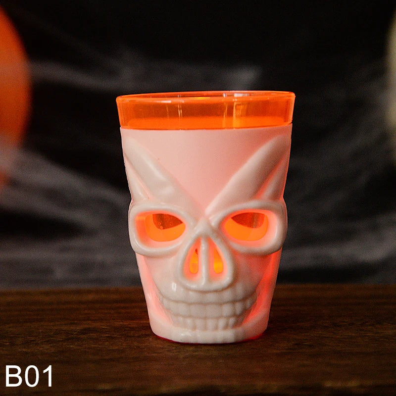 1/2/3Pcs LED Light Halloween Drinking Cup Skull Glowing Wine Water Cup 