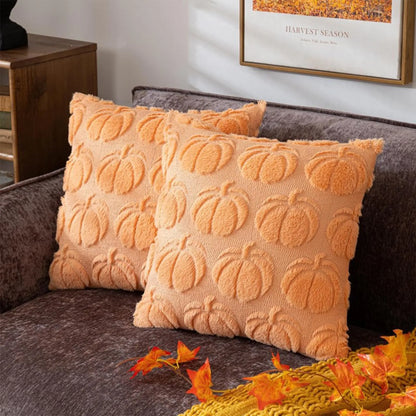 Halloween Pillow Case Plush Cushion Interesting Solid Color Pumpkin