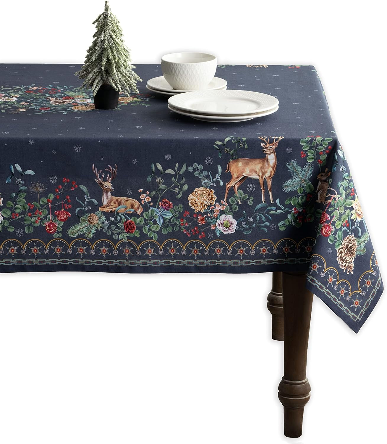 100% Cotton Cover - 60"X60" Square Fall Decorative Dinning Tablecloths