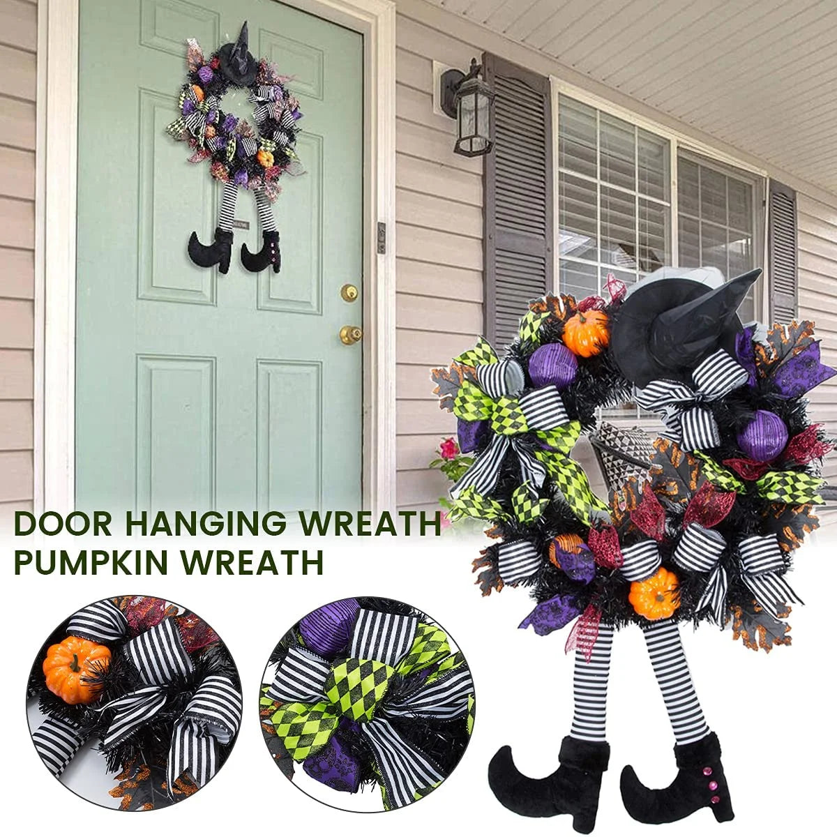 Halloween Wreath with Hat Legs