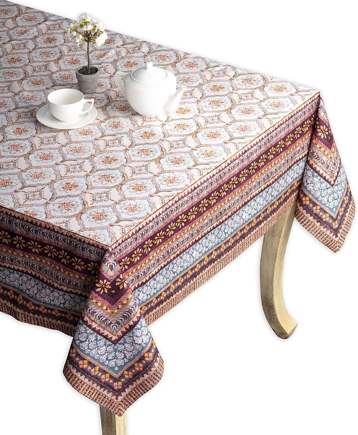 100% Cotton Cover - 60"X60" Square Fall Decorative Dinning Tablecloths