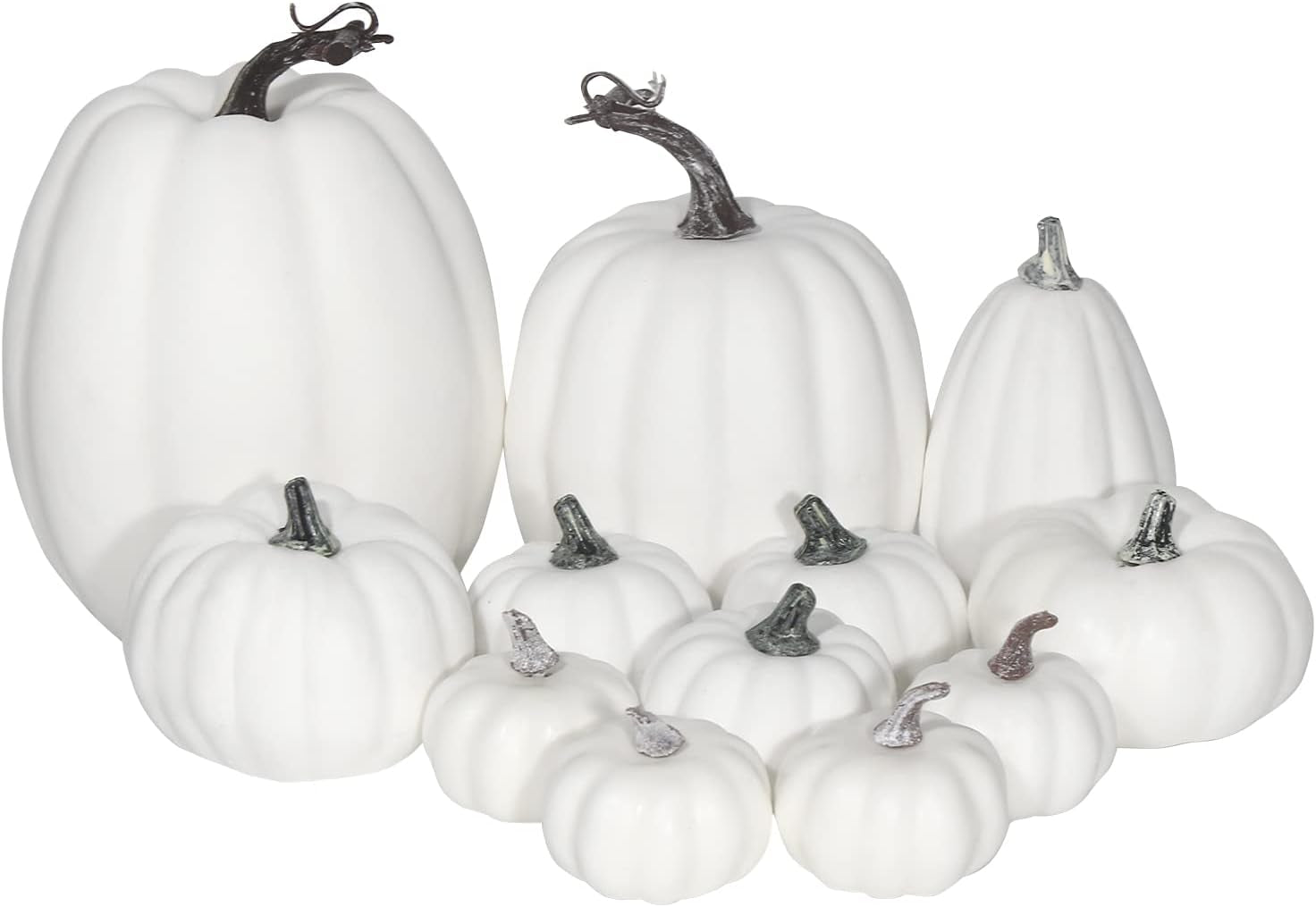 Mini Faux Foam Pumpkins with Lifelike Maple Leaves Acorns and Red Berries