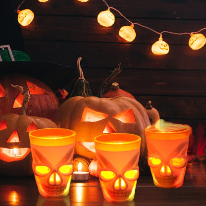 1/2/3Pcs LED Light Halloween Drinking Cup Skull Glowing Wine Water Cup 