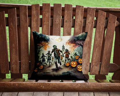 Zombies Spooky Halloween Throw Pillow