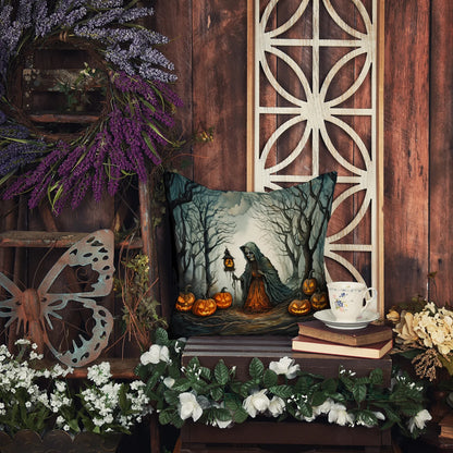 The Weeping Woman Spooky Halloween Throw Pillow