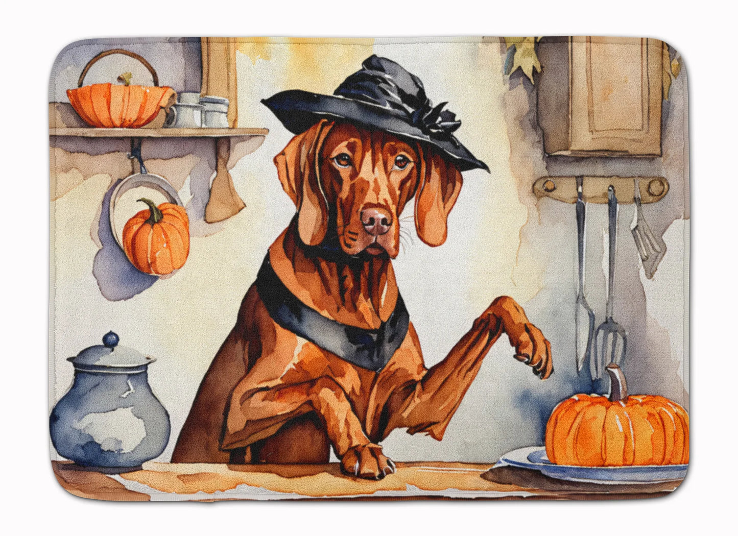 Vizsla Fall Kitchen Pumpkins Memory Foam Kitchen Mat