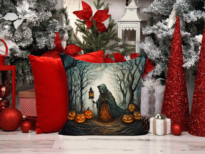 The Weeping Woman Spooky Halloween Throw Pillow