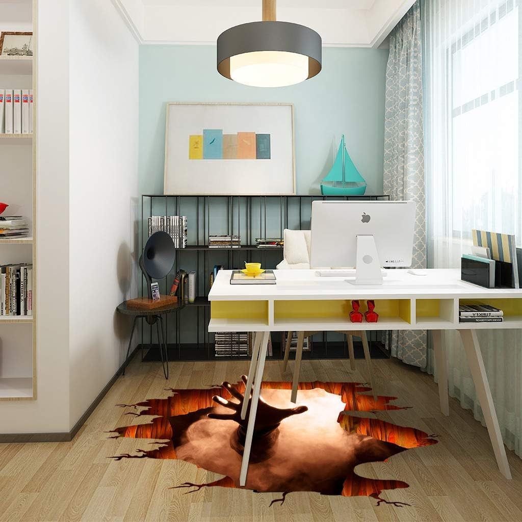 3D Halloween Floor Wall Ceiling Stickers, Ghost Hand Scratching Wall Decor