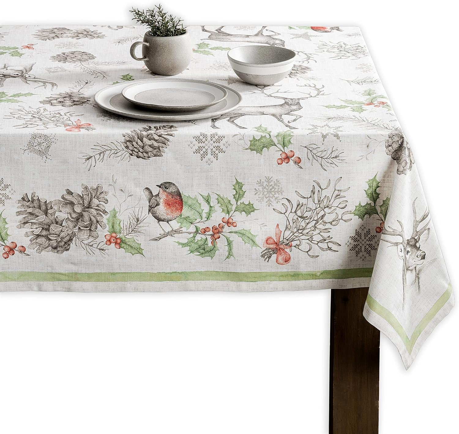 100% Cotton Cover - 60"X60" Square Fall Decorative Dinning Tablecloths