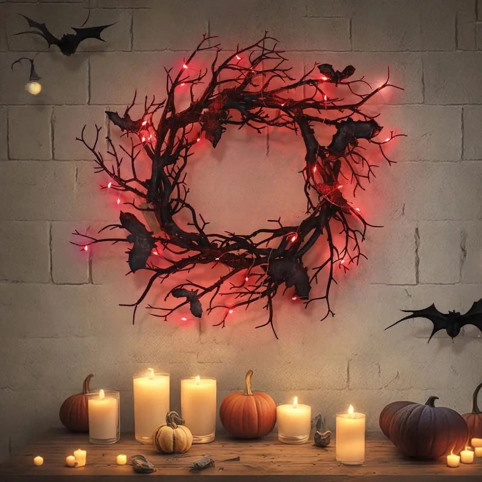 LED Halloween Colored Wreath