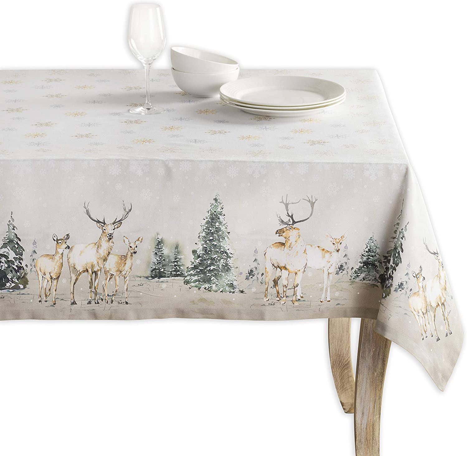 100% Cotton Cover - 60"X60" Square Fall Decorative Dinning Tablecloths