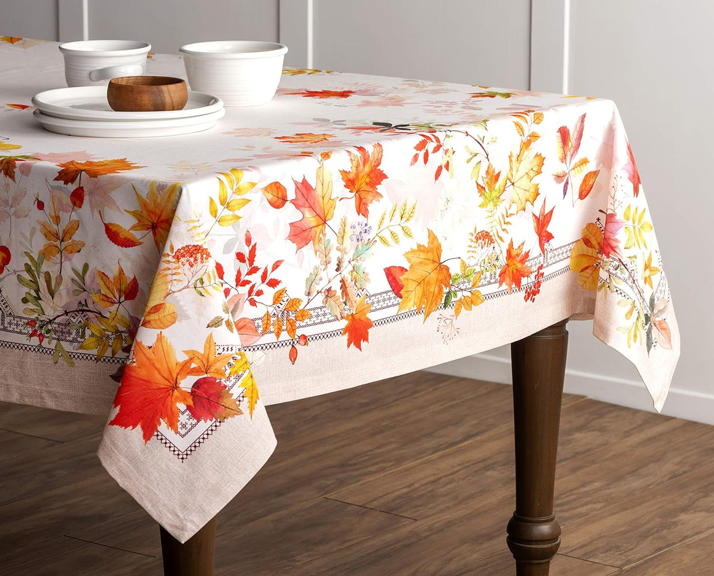 100% Cotton Cover - 60"X60" Square Fall Decorative Dinning Tablecloths