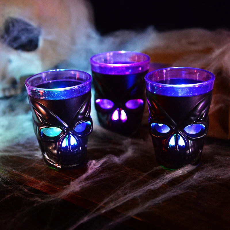 1/2/3Pcs LED Light Halloween Drinking Cup Skull Glowing Wine Water Cup 