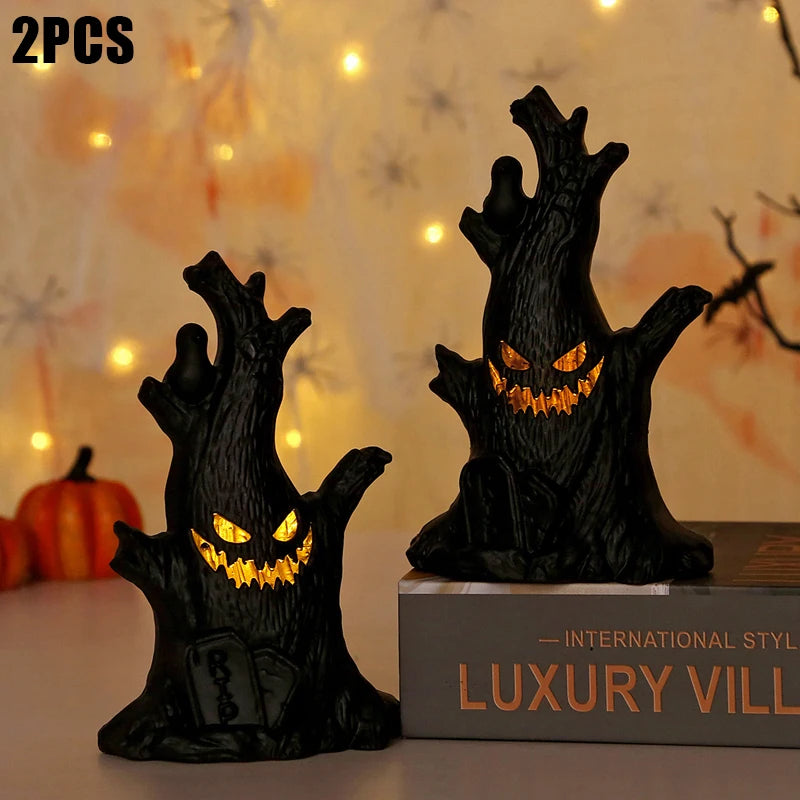 Halloween Led Glow Ghost Tree Light up Pumpkin Home Decoration 