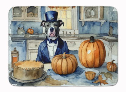 Pit Bull Terrier Fall Kitchen Pumpkins Memory Foam Kitchen Mat