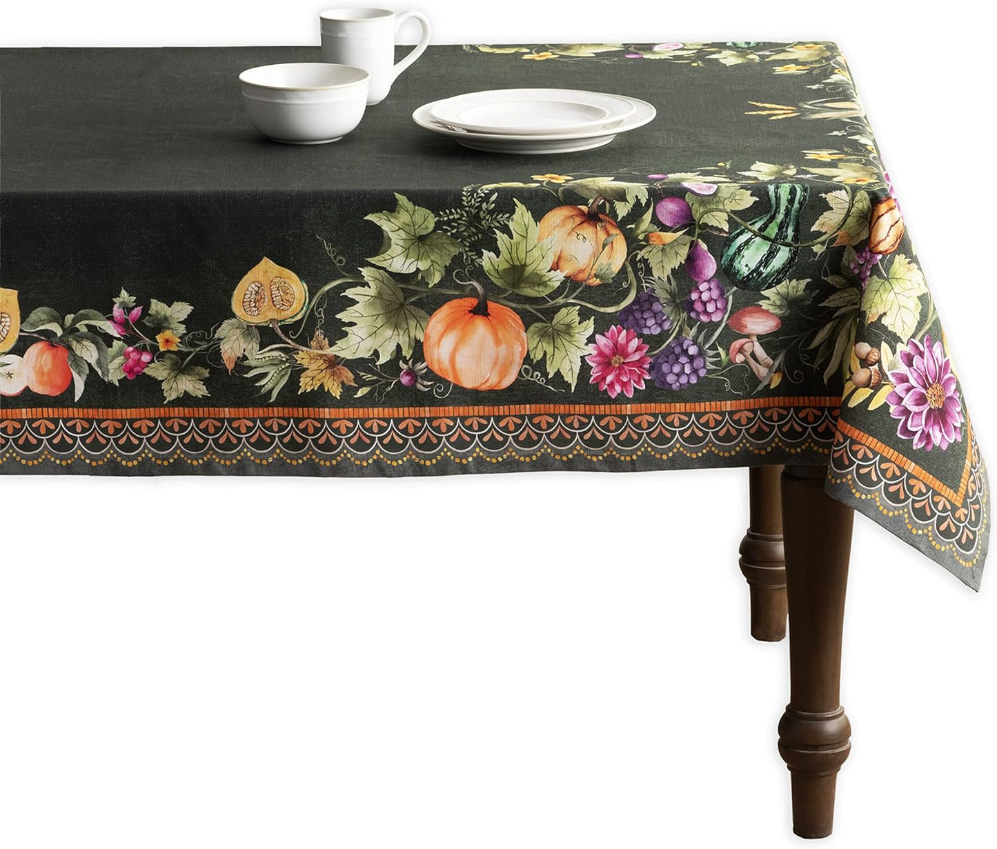 100% Cotton Cover - 60"X60" Square Fall Decorative Dinning Tablecloths