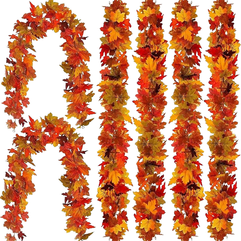 2M Artificial Fall Maple Leaf Vine Decor 