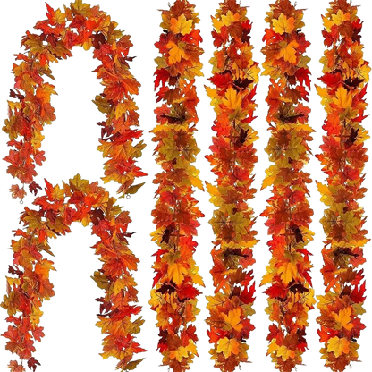 2M Artificial Fall Maple Leaf Vine Decor 