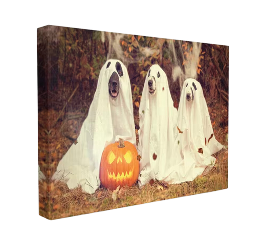 Ghost Dogs with Pumpkin Picture