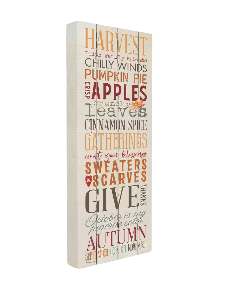 Thanksgiving Word Wood Texture Canvas 