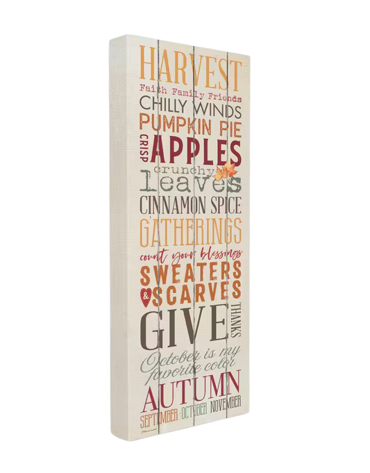 Thanksgiving Word Wood Texture Canvas 