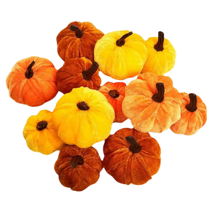 Multi Color Velvet Pumpkins (12 Pcs)