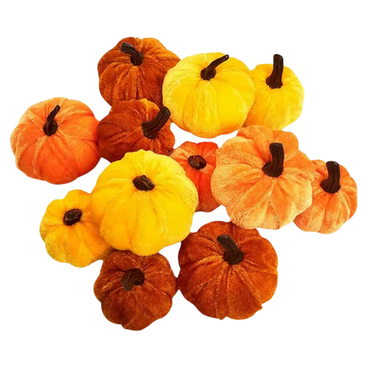 Multi Color Velvet Pumpkins (12 Pcs)