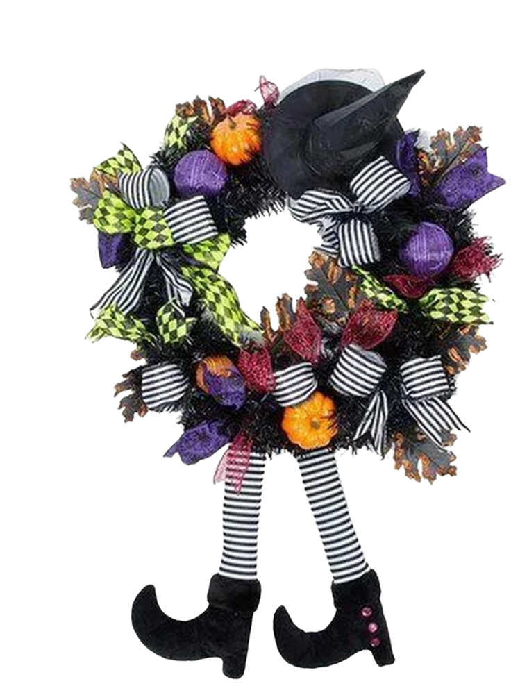 Halloween Wreath with Hat Legs