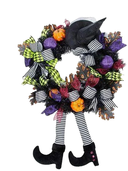 Halloween Wreath with Hat Legs