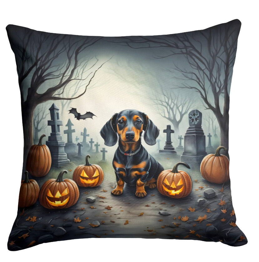 Dachshund Spooky Halloween Throw Pillow