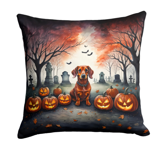 Dachshund Spooky Halloween Throw Pillow