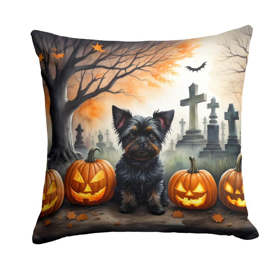 Affenpinscher Spooky Halloween Throw Pillow