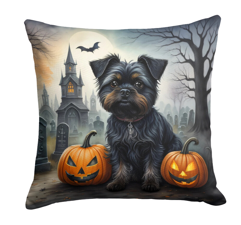 Affenpinscher Spooky Halloween Throw Pillow