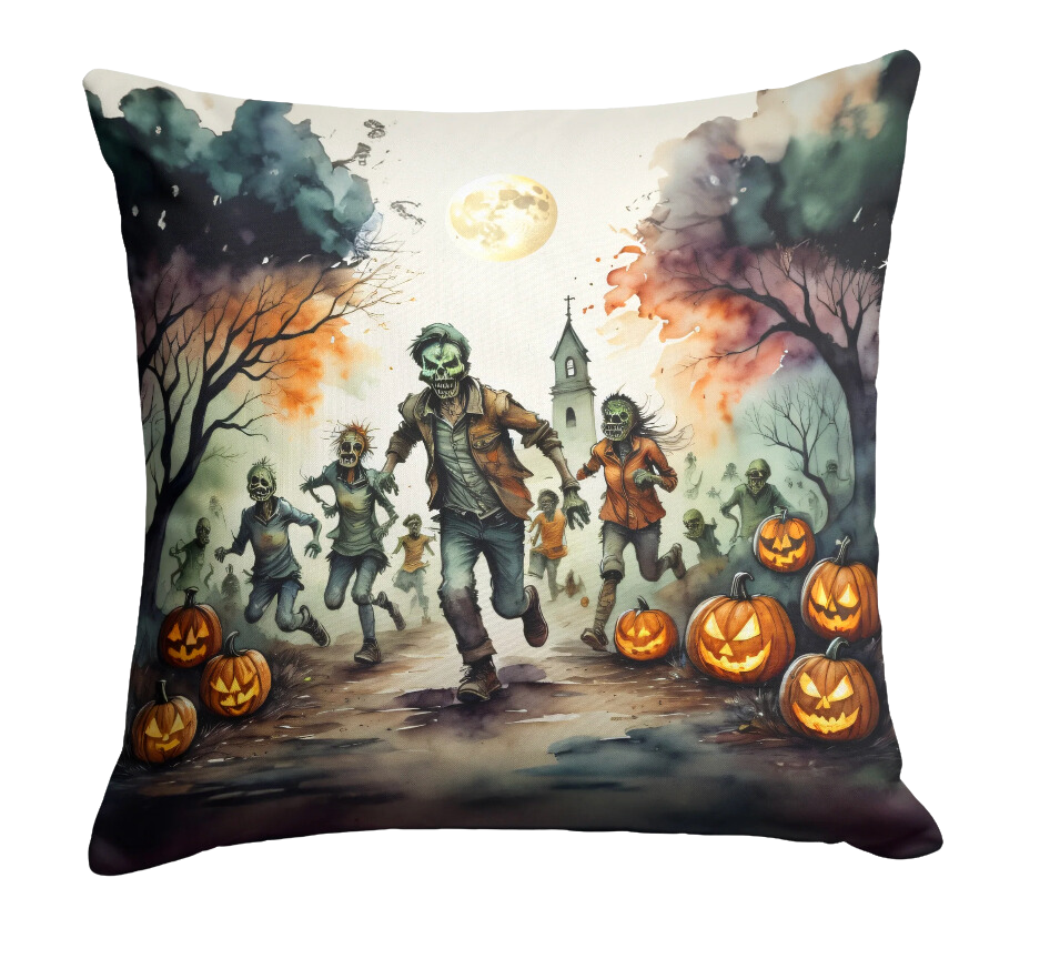 Zombies Spooky Halloween Throw Pillow