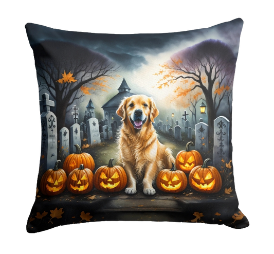 Golden Retriever Spooky Halloween Throw Pillow