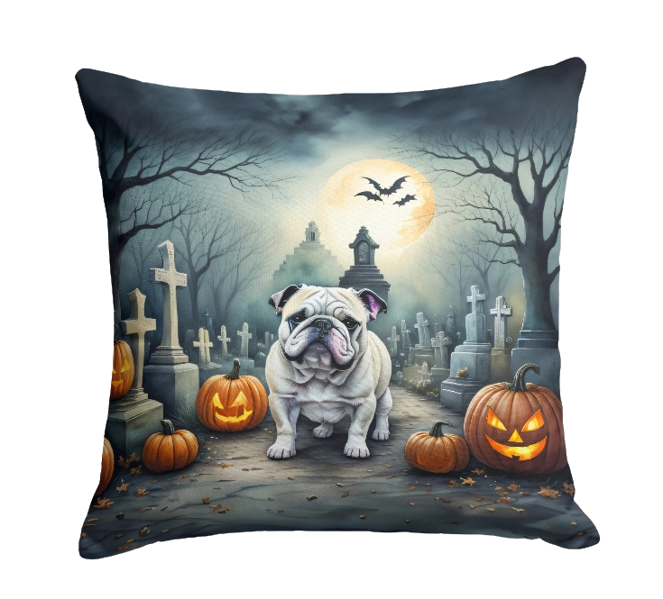 English Bulldog Spooky Halloween Throw Pillow