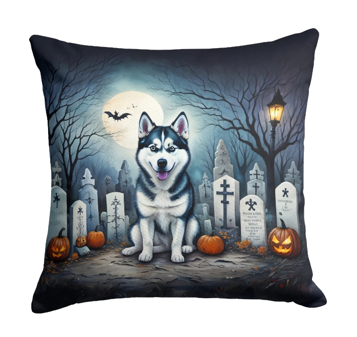 Siberian Husky Spooky Halloween Throw Pillow